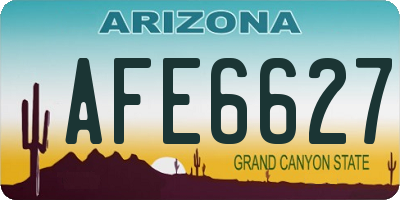 AZ license plate AFE6627
