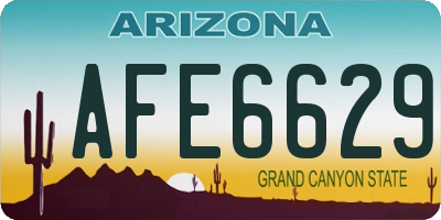 AZ license plate AFE6629