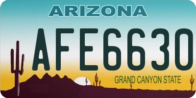AZ license plate AFE6630