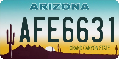 AZ license plate AFE6631