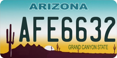 AZ license plate AFE6632