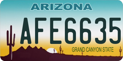 AZ license plate AFE6635