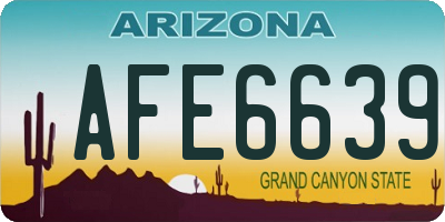 AZ license plate AFE6639
