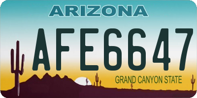 AZ license plate AFE6647