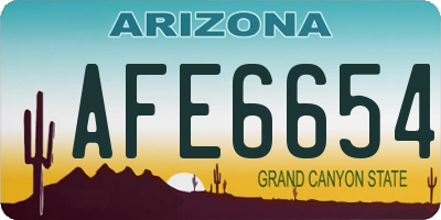 AZ license plate AFE6654