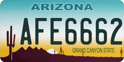 AZ license plate AFE6662