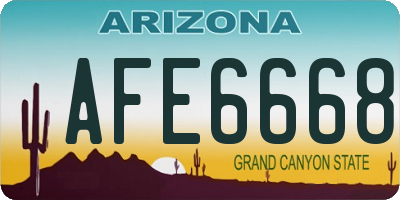 AZ license plate AFE6668