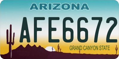 AZ license plate AFE6672