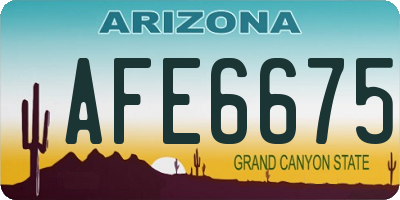 AZ license plate AFE6675