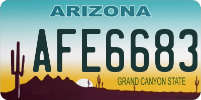 AZ license plate AFE6683