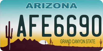 AZ license plate AFE6690