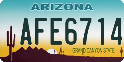 AZ license plate AFE6714