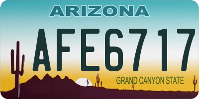 AZ license plate AFE6717