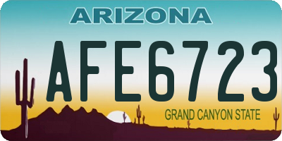 AZ license plate AFE6723