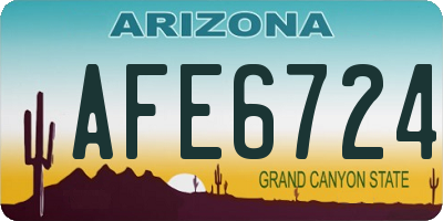 AZ license plate AFE6724