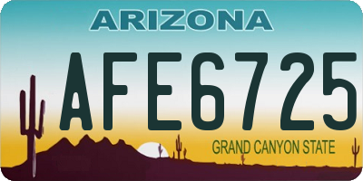 AZ license plate AFE6725