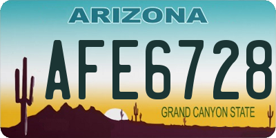 AZ license plate AFE6728