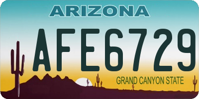AZ license plate AFE6729