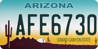 AZ license plate AFE6730