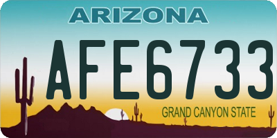 AZ license plate AFE6733