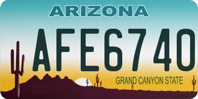 AZ license plate AFE6740