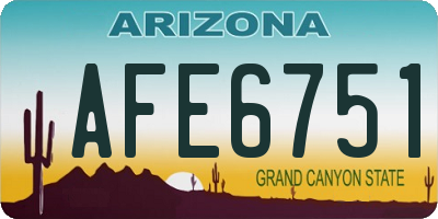 AZ license plate AFE6751