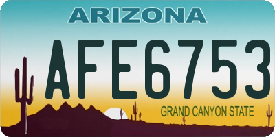 AZ license plate AFE6753