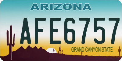 AZ license plate AFE6757
