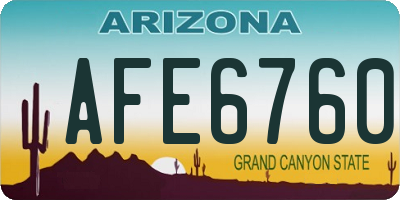 AZ license plate AFE6760
