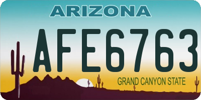 AZ license plate AFE6763