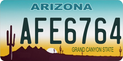 AZ license plate AFE6764