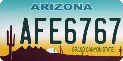 AZ license plate AFE6767
