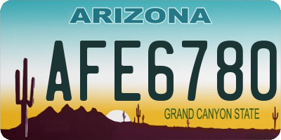 AZ license plate AFE6780