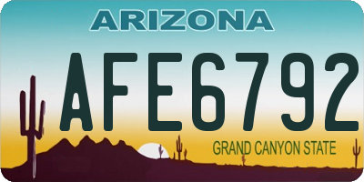 AZ license plate AFE6792
