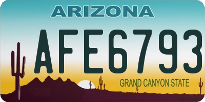 AZ license plate AFE6793