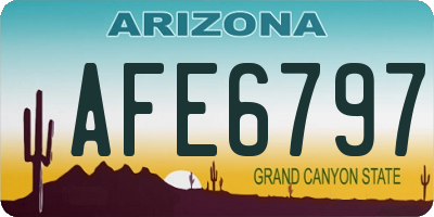 AZ license plate AFE6797