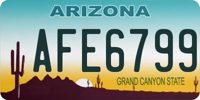 AZ license plate AFE6799
