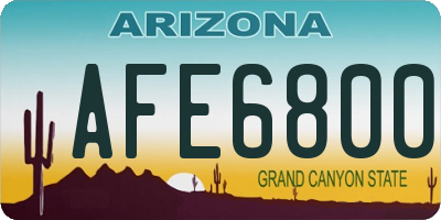 AZ license plate AFE6800