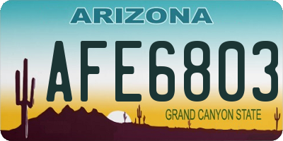 AZ license plate AFE6803