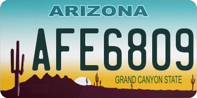 AZ license plate AFE6809