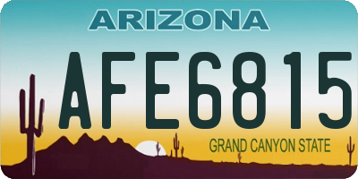 AZ license plate AFE6815