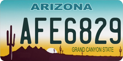 AZ license plate AFE6829