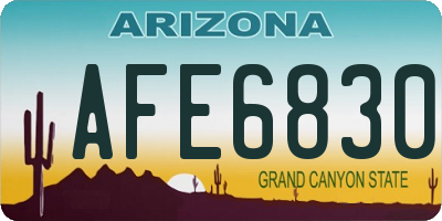 AZ license plate AFE6830