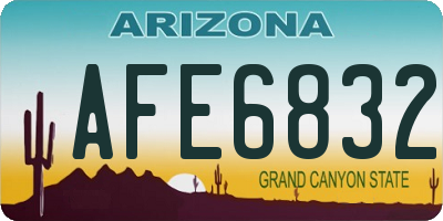 AZ license plate AFE6832