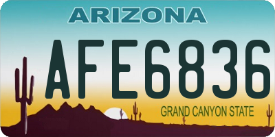 AZ license plate AFE6836