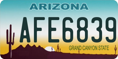 AZ license plate AFE6839