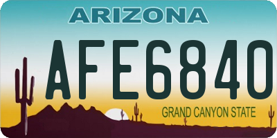 AZ license plate AFE6840