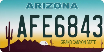 AZ license plate AFE6843