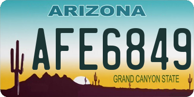 AZ license plate AFE6849