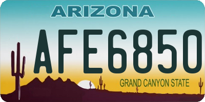 AZ license plate AFE6850